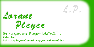 lorant pleyer business card